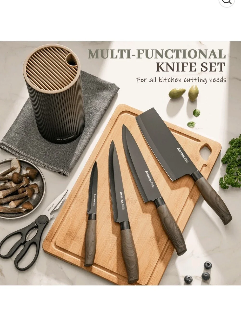 Astercook 6-Piece Knife Block Set